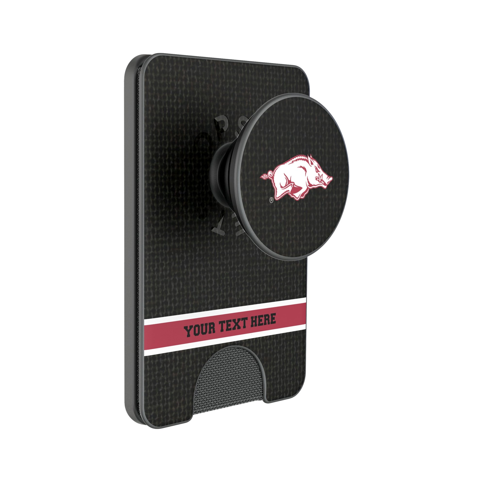 Keyscaper Arkansas Razorbacks Personalized Endzone Solid PopSockets Magnetic Wallet