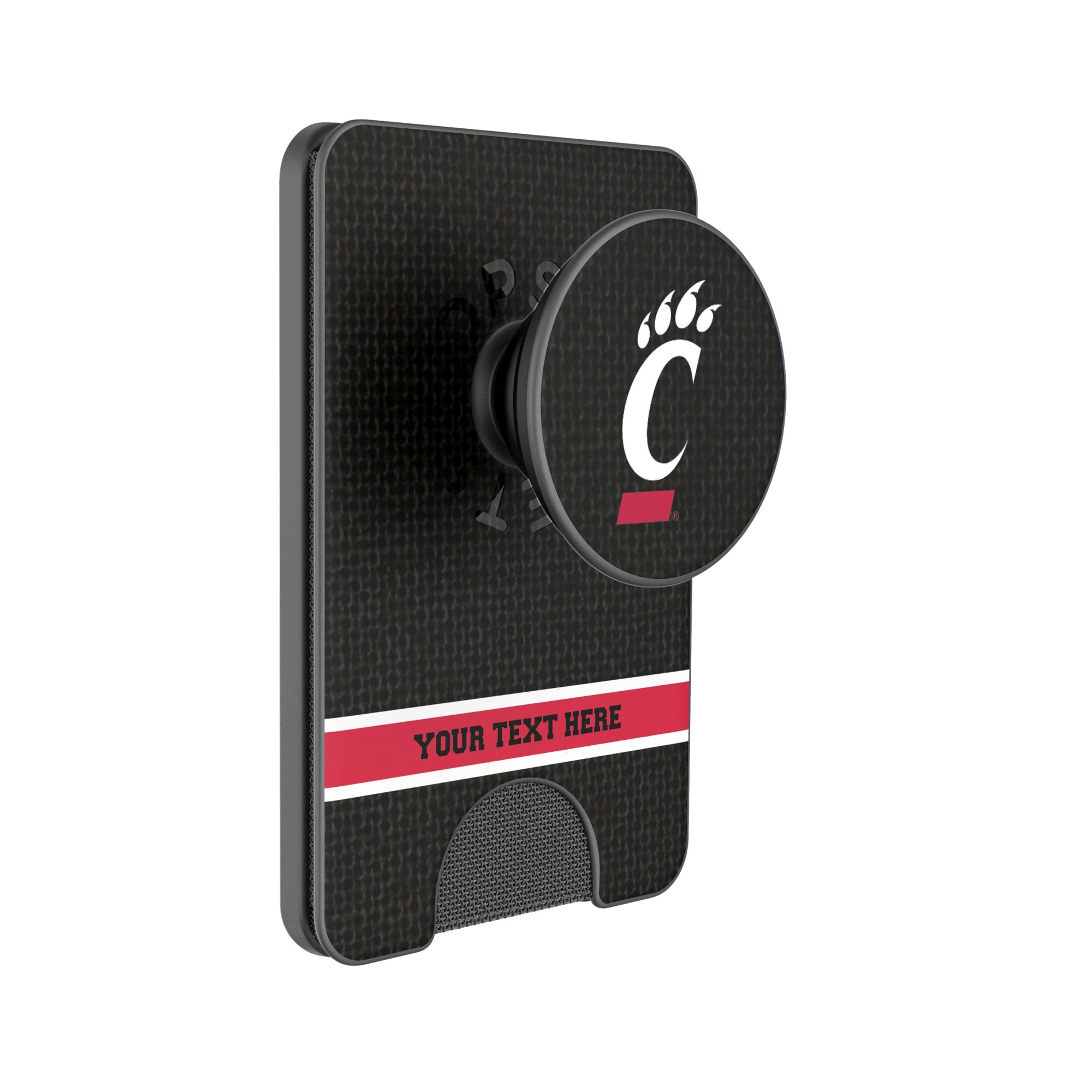 Keyscaper Cincinnati Bearcats Personalized Endzone Solid PopSockets Magnetic Wallet