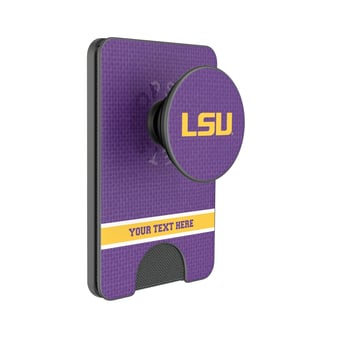 Keyscaper LSU Tigers Personalized Endzone Solid PopSockets Magnetic Wallet