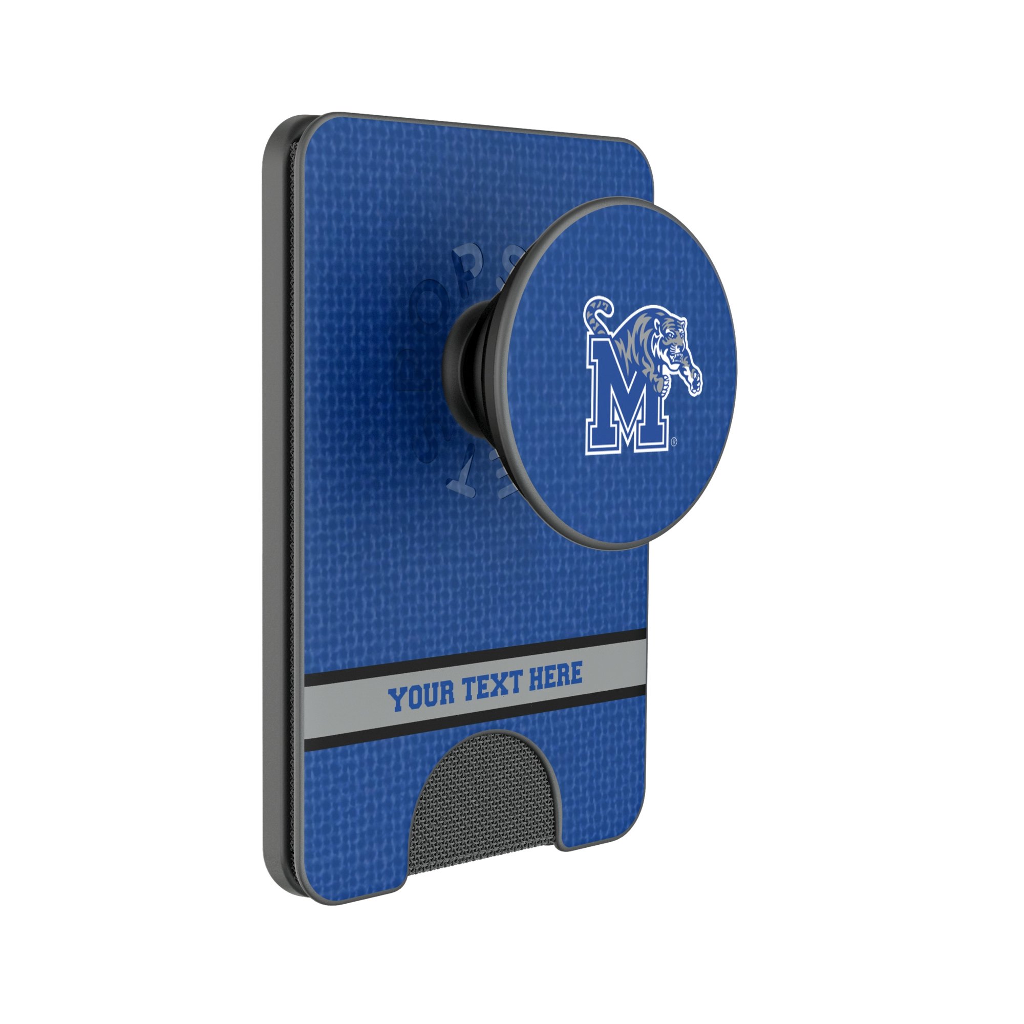 Keyscaper Memphis Tigers Personalized Endzone Solid PopSockets Magnetic Wallet