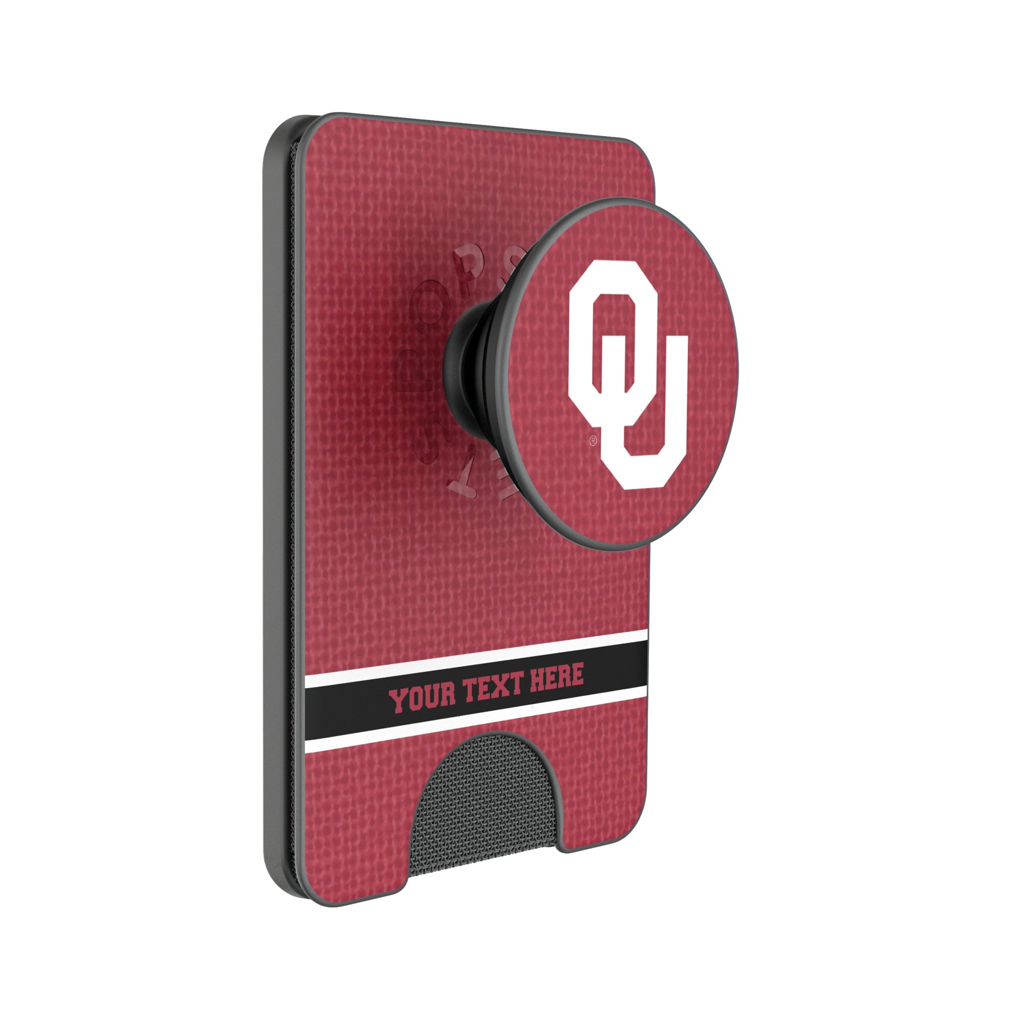 Keyscaper Oklahoma Sooners Personalized Endzone Solid PopSockets Magnetic Wallet