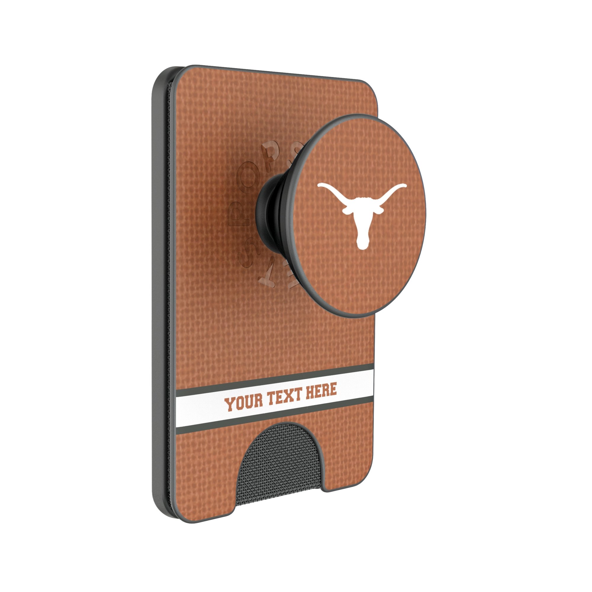 Keyscaper Texas Longhorns Personalized Endzone Solid PopSockets Magnetic Wallet