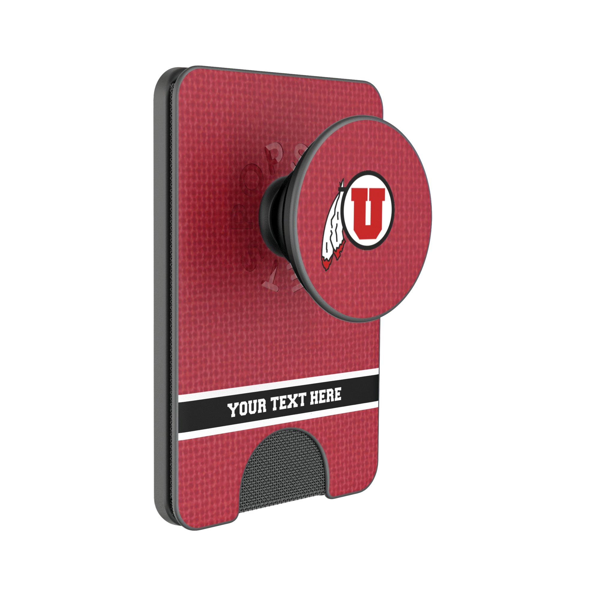 Keyscaper Utah Utes Personalized Endzone Solid PopSockets Magnetic Wallet