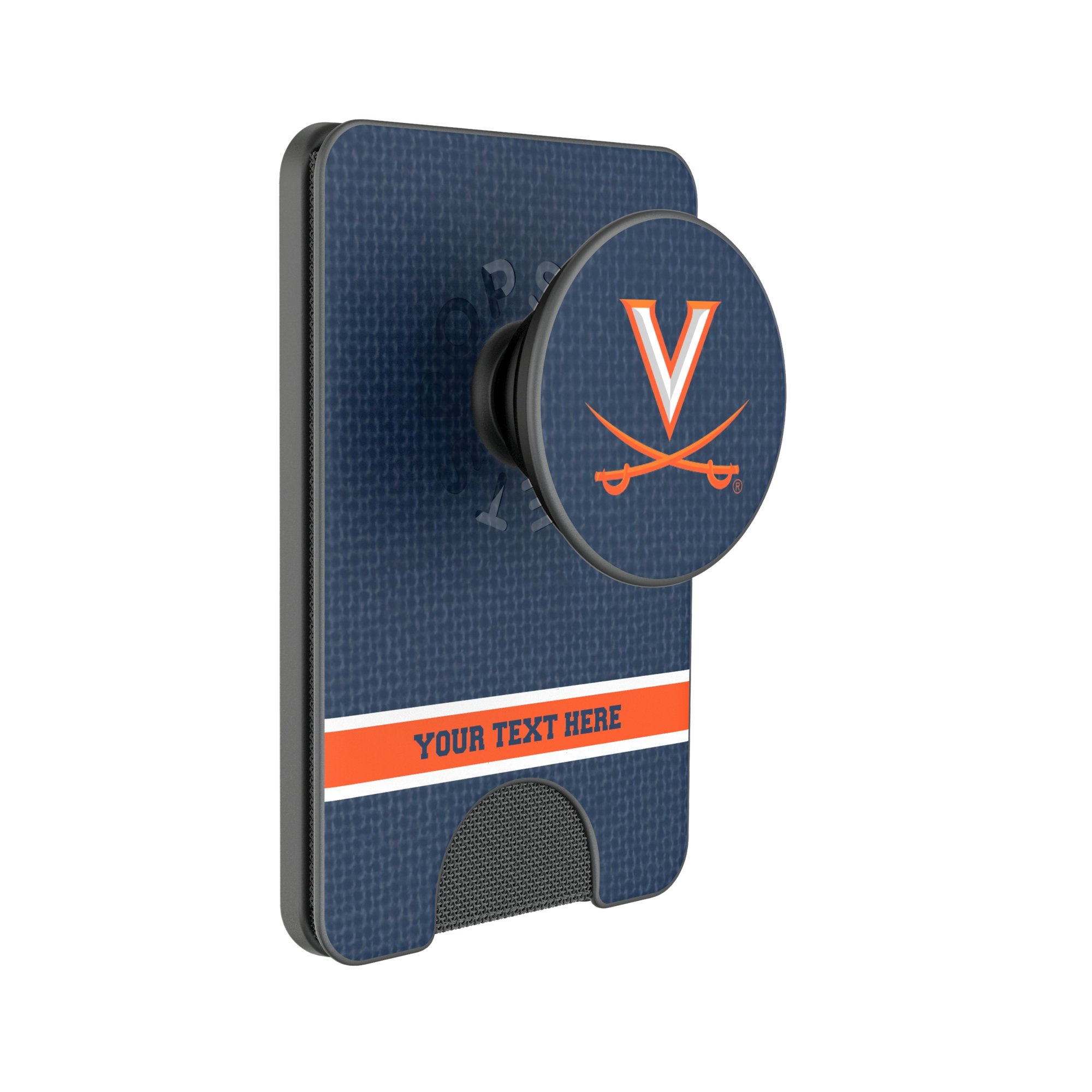 Keyscaper Virginia Cavaliers Personalized Endzone Solid PopSockets Magnetic Wallet