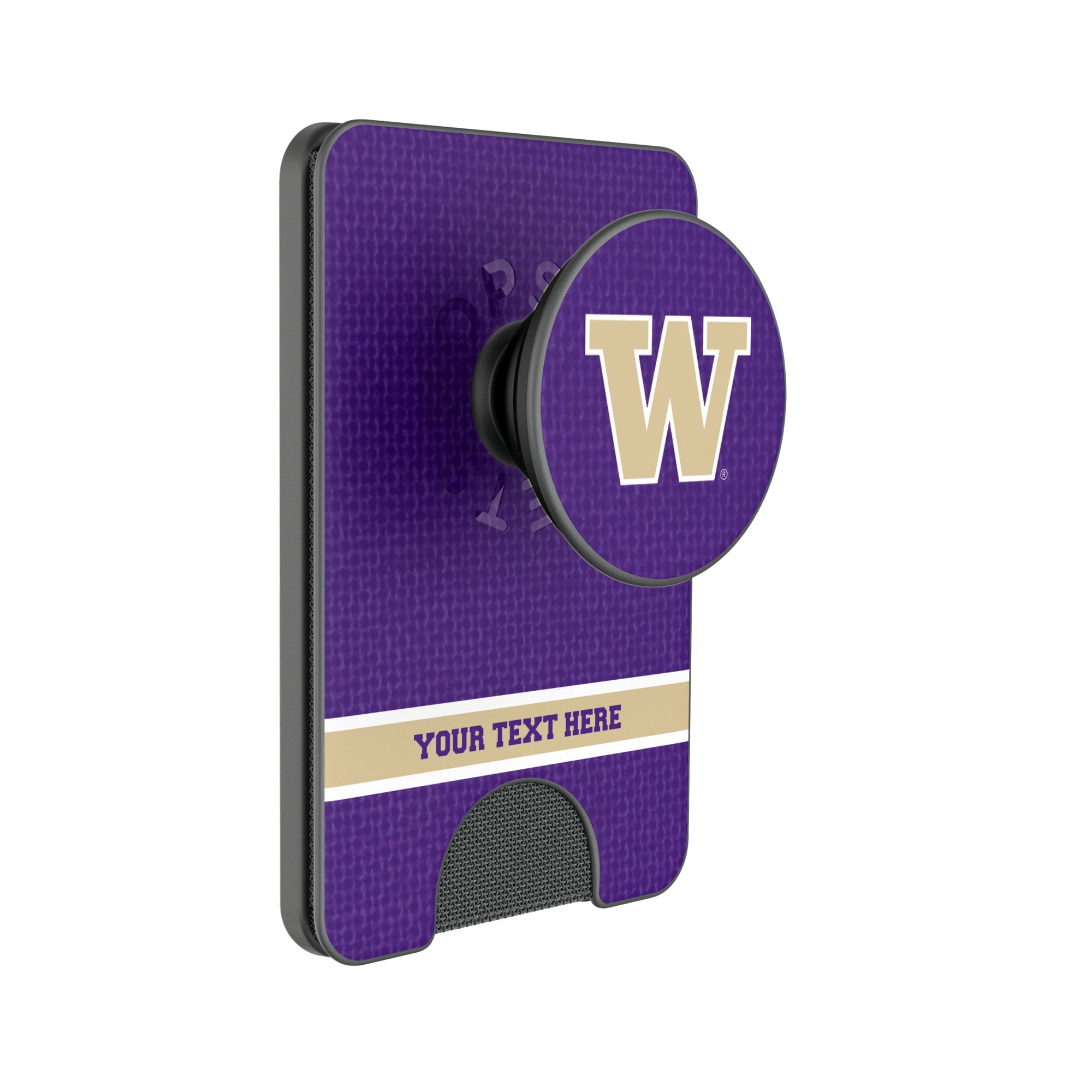 Keyscaper Washington Huskies Personalized Endzone Solid PopSockets Magnetic Wallet
