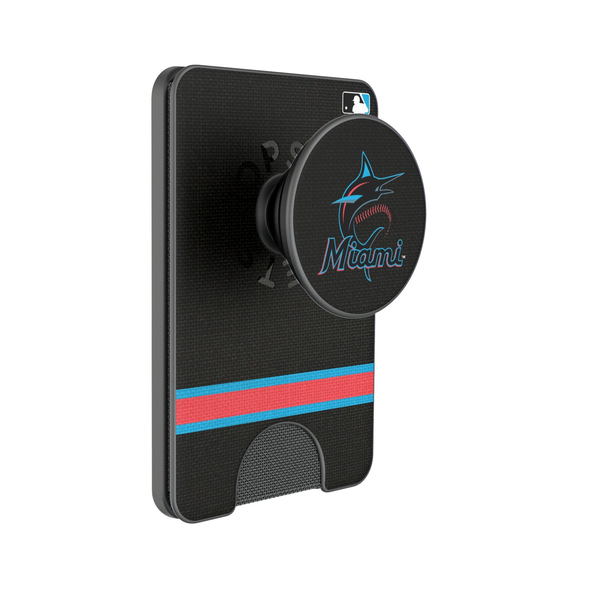 Keyscaper Miami Marlins Stripe PopSockets Magnetic Wallet