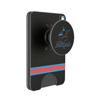 Keyscaper Miami Marlins Stripe PopSockets Magnetic Wallet