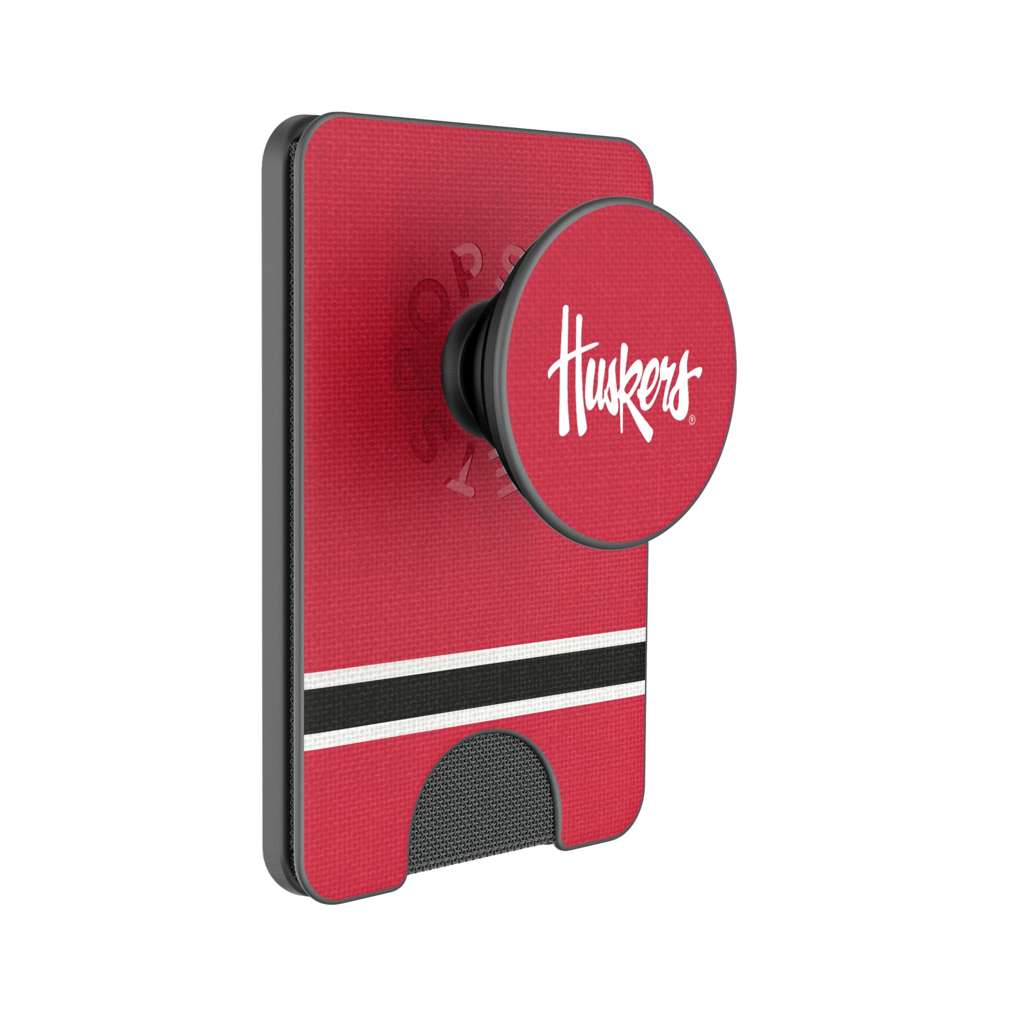 Keyscaper Nebraska Huskers Stripe PopSockets Magnetic Wallet