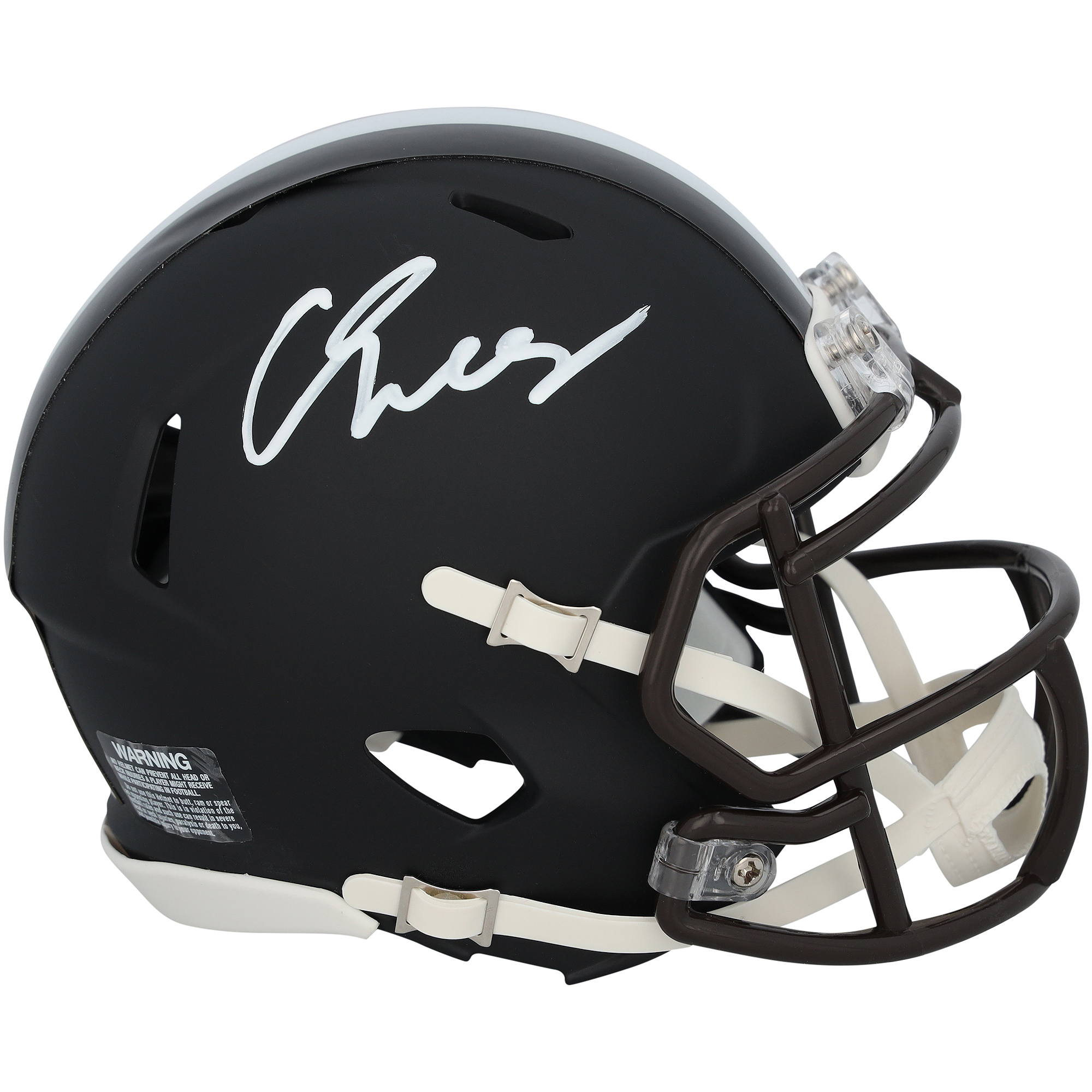 Carson Schwesinger Cleveland Browns Autographed Riddell 2021 Black Alternate Speed Mini Helmet