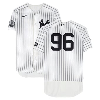George Lombard Jr. New York Yankees Game-Used #96 White Pinstripe Jersey vs. Colorado Rockies on September 9, 2026 - 1-4, HR, 4 RBI, R - First Career Grand Slam