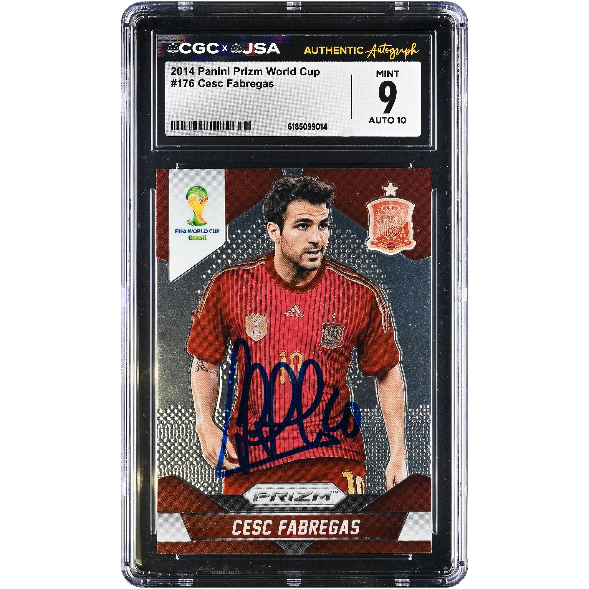 Cesc Fàbregas Spain National Team Autographed 2014 Panini Prizm World Cup #176 CGC Authenticated /10 Card