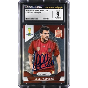 Cesc Fàbregas Spain National Team Autographed 2014 Panini Prizm World Cup #176 CGC Authenticated /10 Card