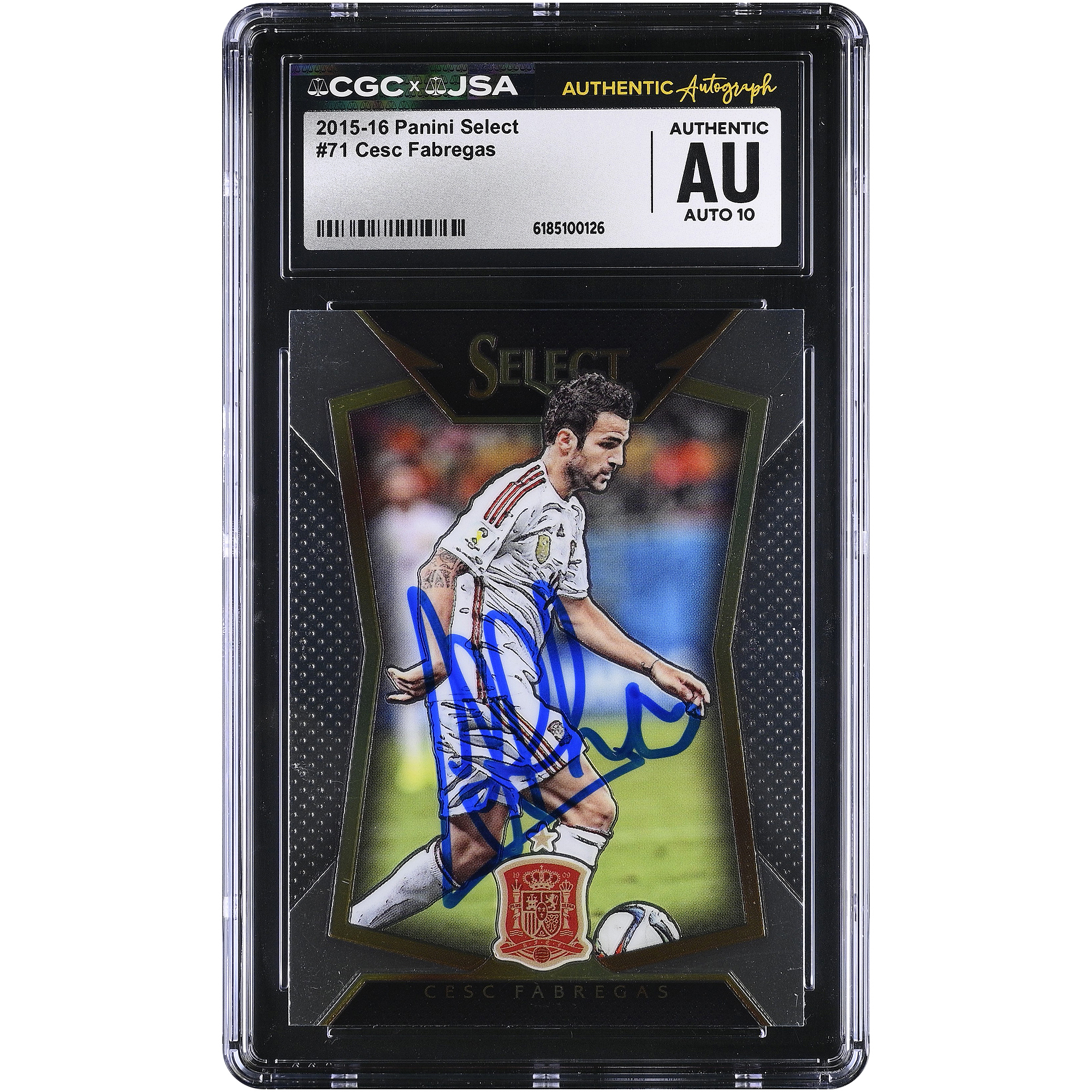 Cesc Fàbregas Spain National Team Autographed 2015-16 Panini Select #71 CGC Authenticated AUTO 10 Card