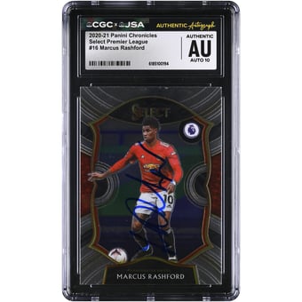 Marcus Rashford Manchester United Autographed 2020-21 Panini Chronicles Select #16 CGC Authenticated AUTO 10 Card
