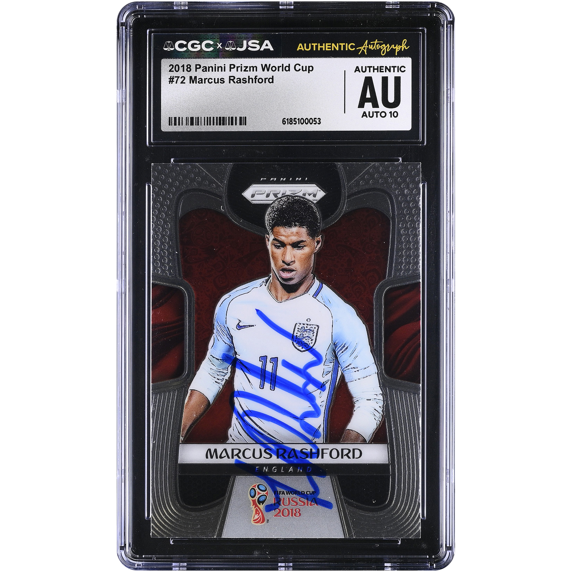 Marcus Rashford England National Team Autographed 2018 Panini Prizm World Cup #72 CGC Authenticated AUTO 10 Card