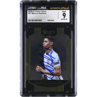Marcus Rashford England National Team Autographed 2016-17 Panini Select #77 CGC Authenticated 9/10 Rookie Card