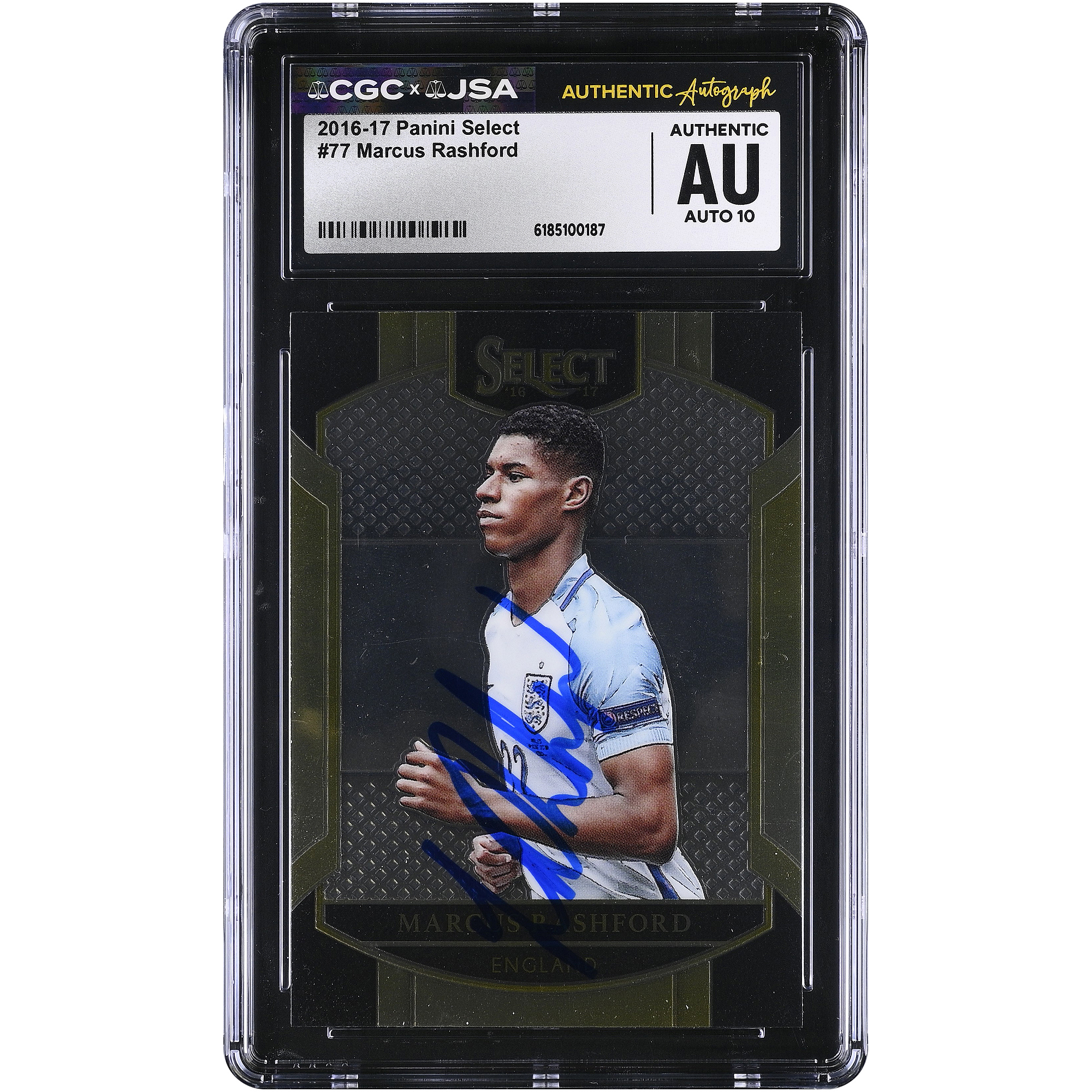 Marcus Rashford England National Team Autographed 2016-17 Panini Select #77 CGC Authenticated AUTO 10 Rookie Card