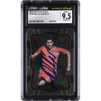 Marcus Rashford England National Team Autographed 2017-18 Panini Select #130 CGC Authenticated /10 Rookie Card