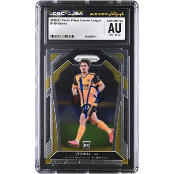 Vitinha Wolverhampton Wanderers Autographed 2020-21 Panini Prizm Premier League #140 CGC Authenticated AUTO 10 Rookie Card