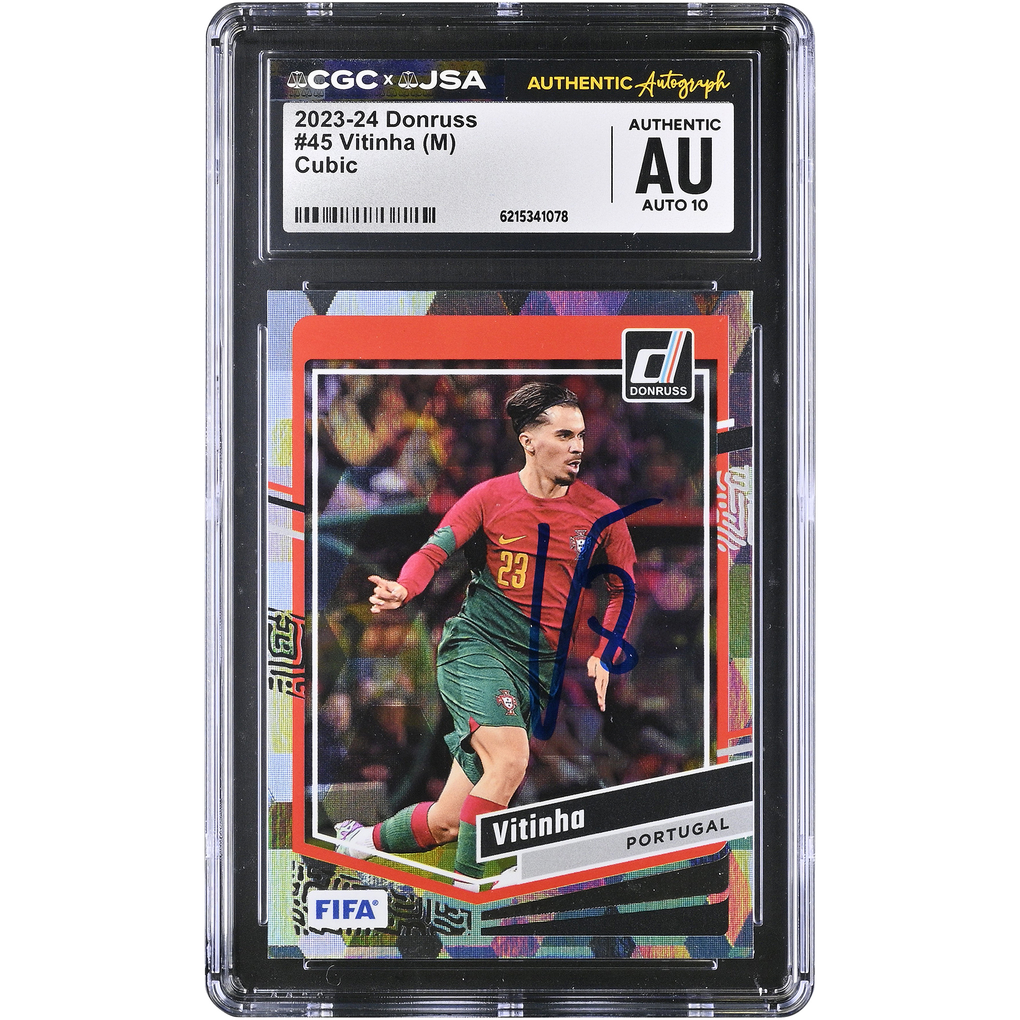 Vitinha Portugal National Team Autographed 2023-24 Panini Donruss Cubic #45 CGC Authenticated AUTO 10 Card