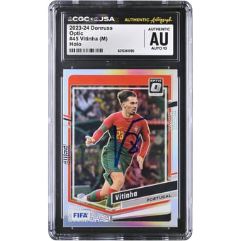 Vitinha Portugal National Team Autographed 2023-24 Panini Donruss Optic Holo #45 CGC Authenticated AUTO 10 Card