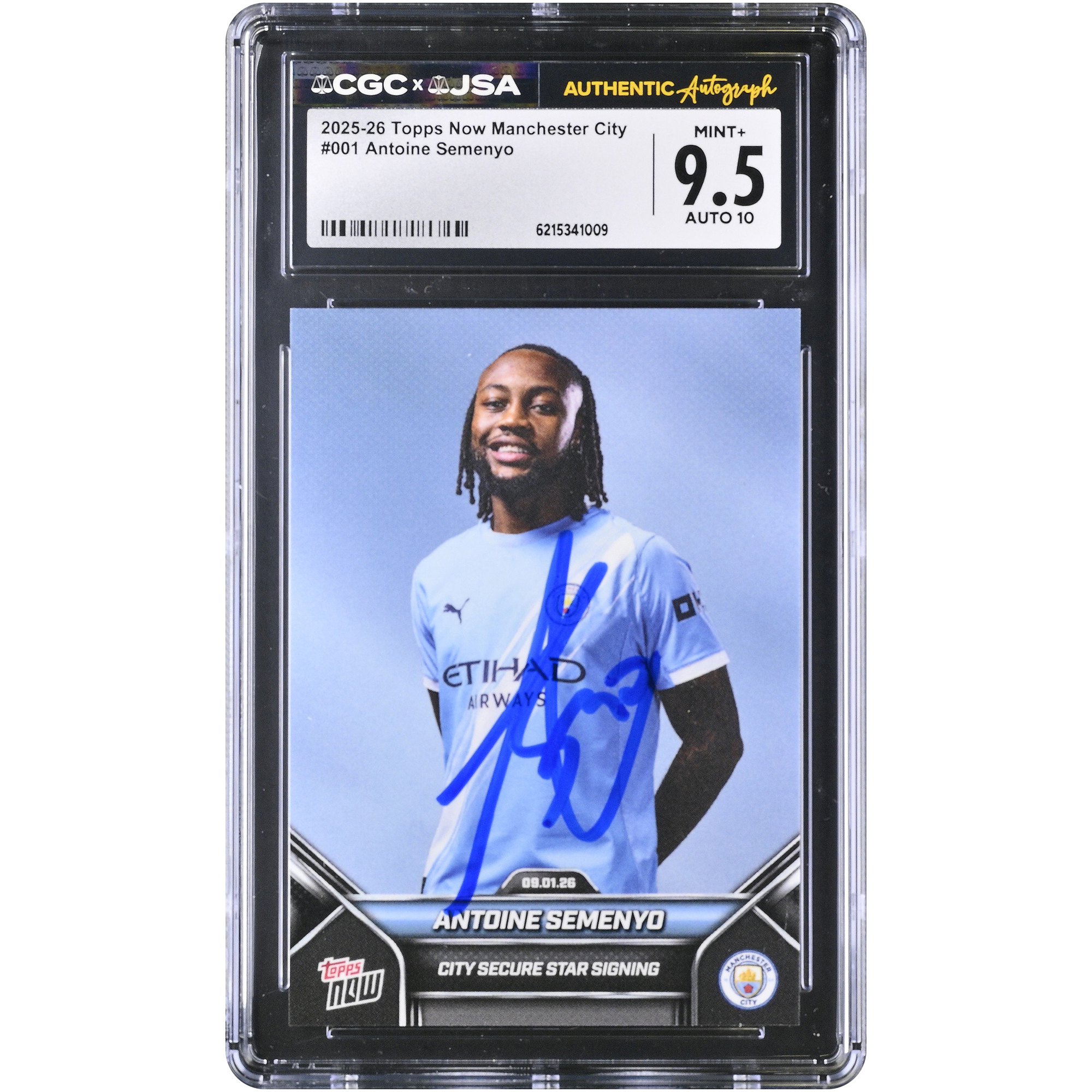 Antoine Semenyo Manchester City Autographed 2025-26 Topps Now Manchester City #1 CGC Authenticated / Card
