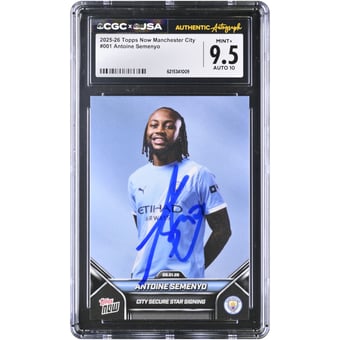 Antoine Semenyo Manchester City Autographed 2025-26 Topps Now Manchester City #1 CGC Authenticated / Card