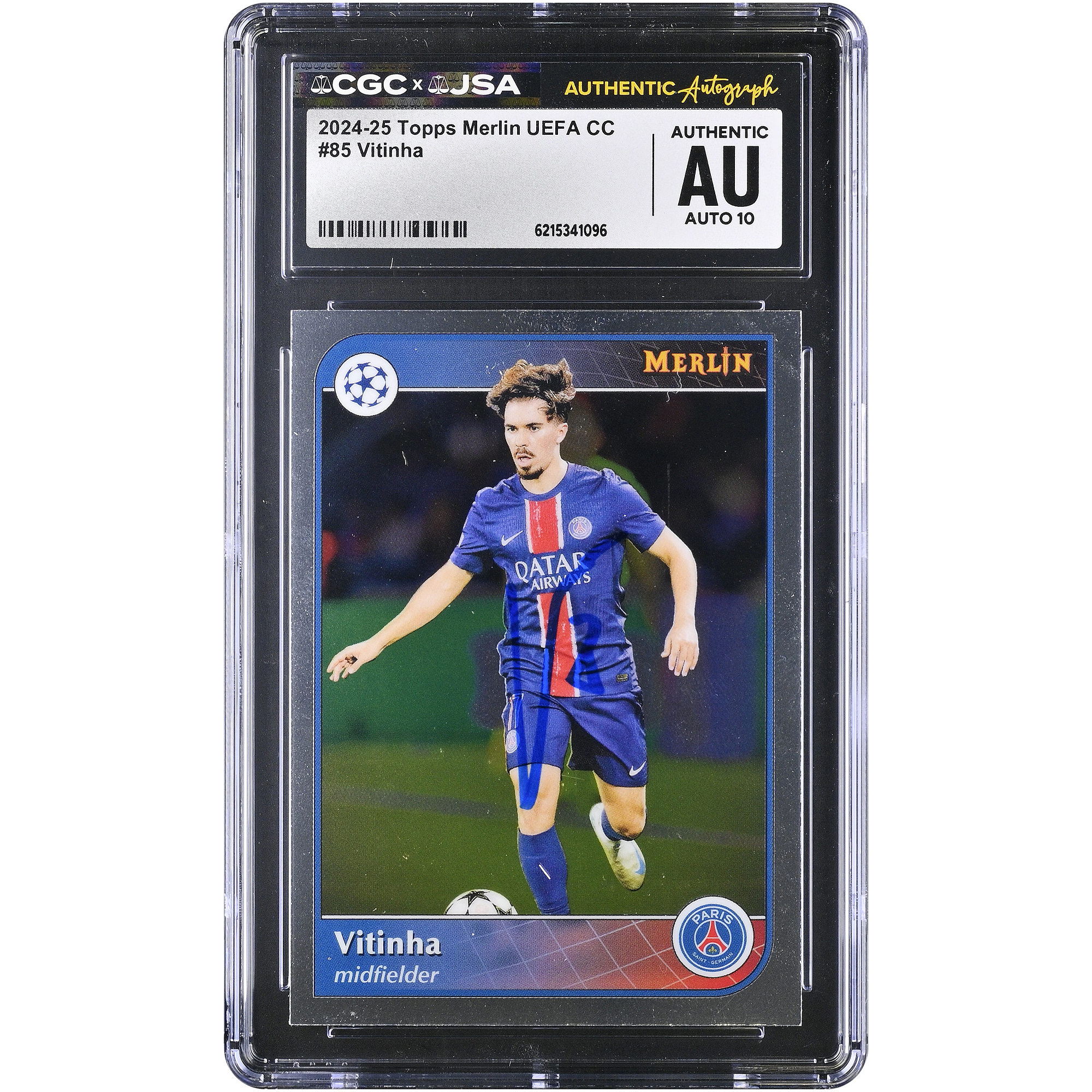 Vitinha Paris Saint-Germain Autographed 2024-25 Topps Merlin UEFA CC #85 CGC Authenticated AUTO 10 Card