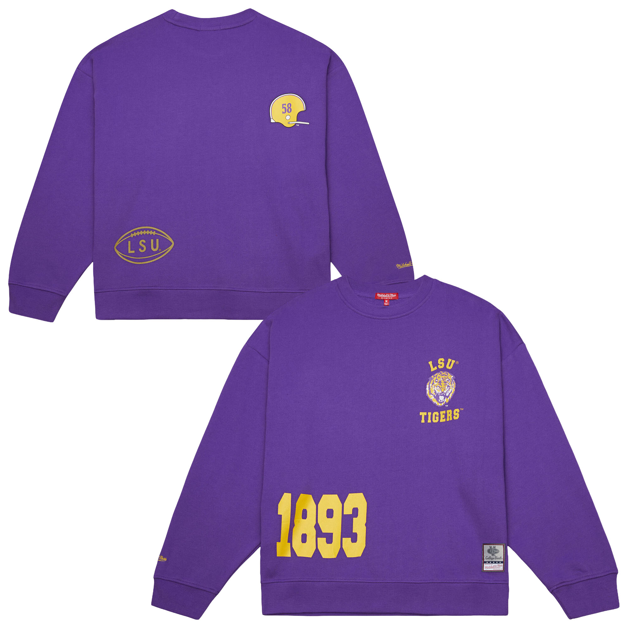 Women's Mitchell & Ness Purple LSU Tigers College Vault Sweatshirt