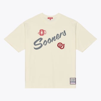 Women's Mitchell & Ness Cream Oklahoma Sooners Oversized Heritage Hues T-Shirt