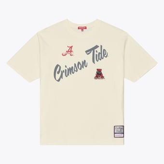 Women's Mitchell & Ness Cream Alabama Crimson Tide Oversized Heritage Hues T-Shirt