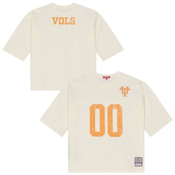 Women's Mitchell & Ness Cream Tennessee Volunteers Retro Roots Oversized 3/4-Sleeve T-Shirt