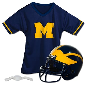 Youth Franklin Sports Michigan Wolverines NCAA Deluxe Helmet & Jersey Set