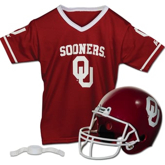 Youth Franklin Sports Oklahoma Sooners NCAA Deluxe Helmet & Jersey Set
