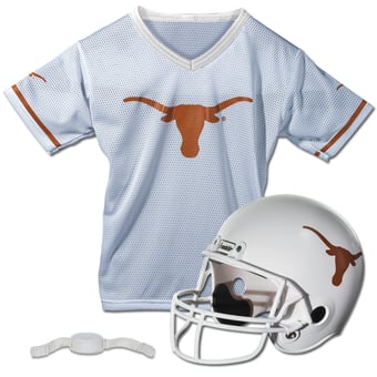 Youth Franklin Sports Texas Longhorns NCAA Deluxe Helmet & Jersey Set