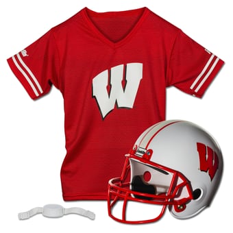 Youth Franklin Sports Wisconsin Badgers NCAA Deluxe Helmet & Jersey Set