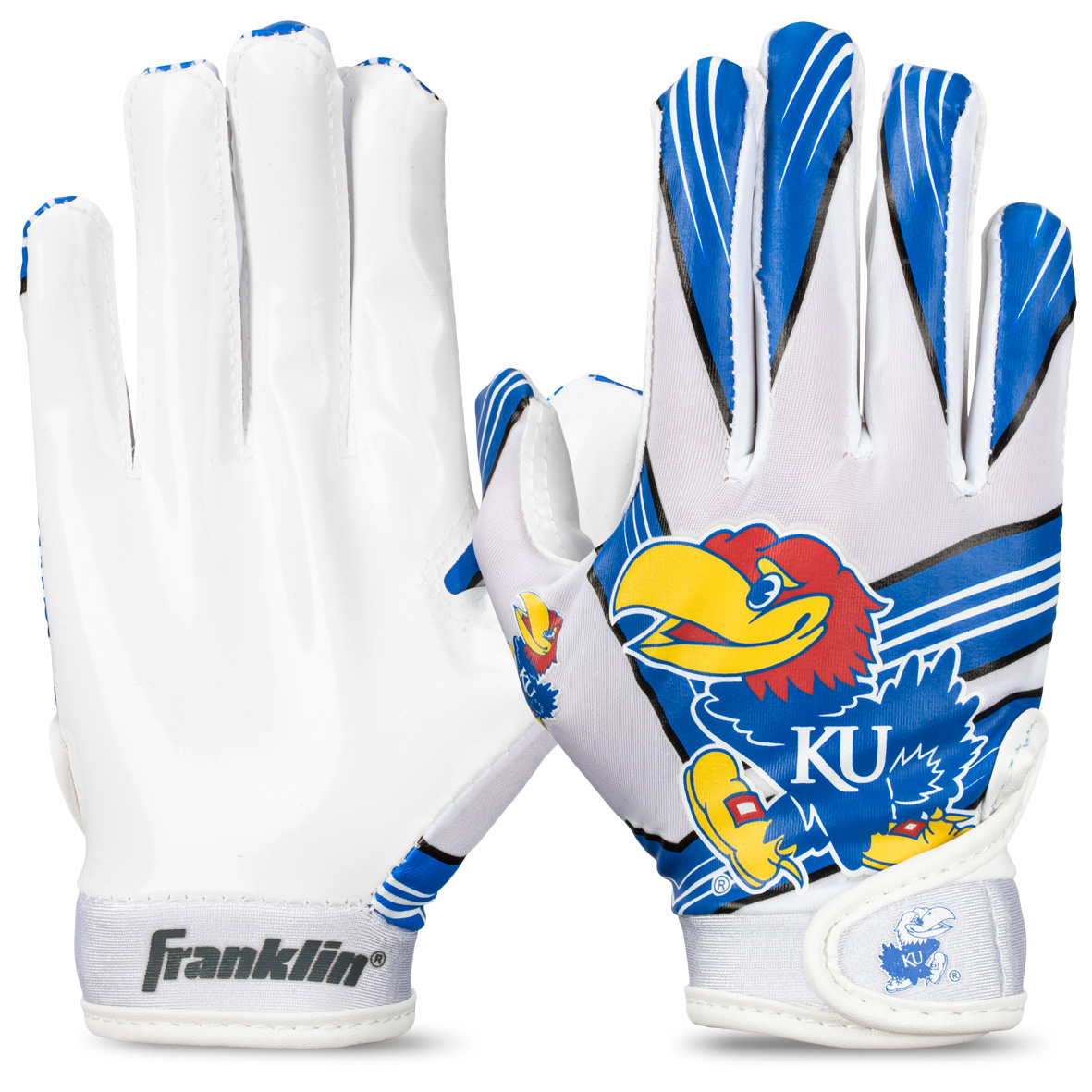 Kansas Jayhawks Franklin Sports  Youth Football Gloves