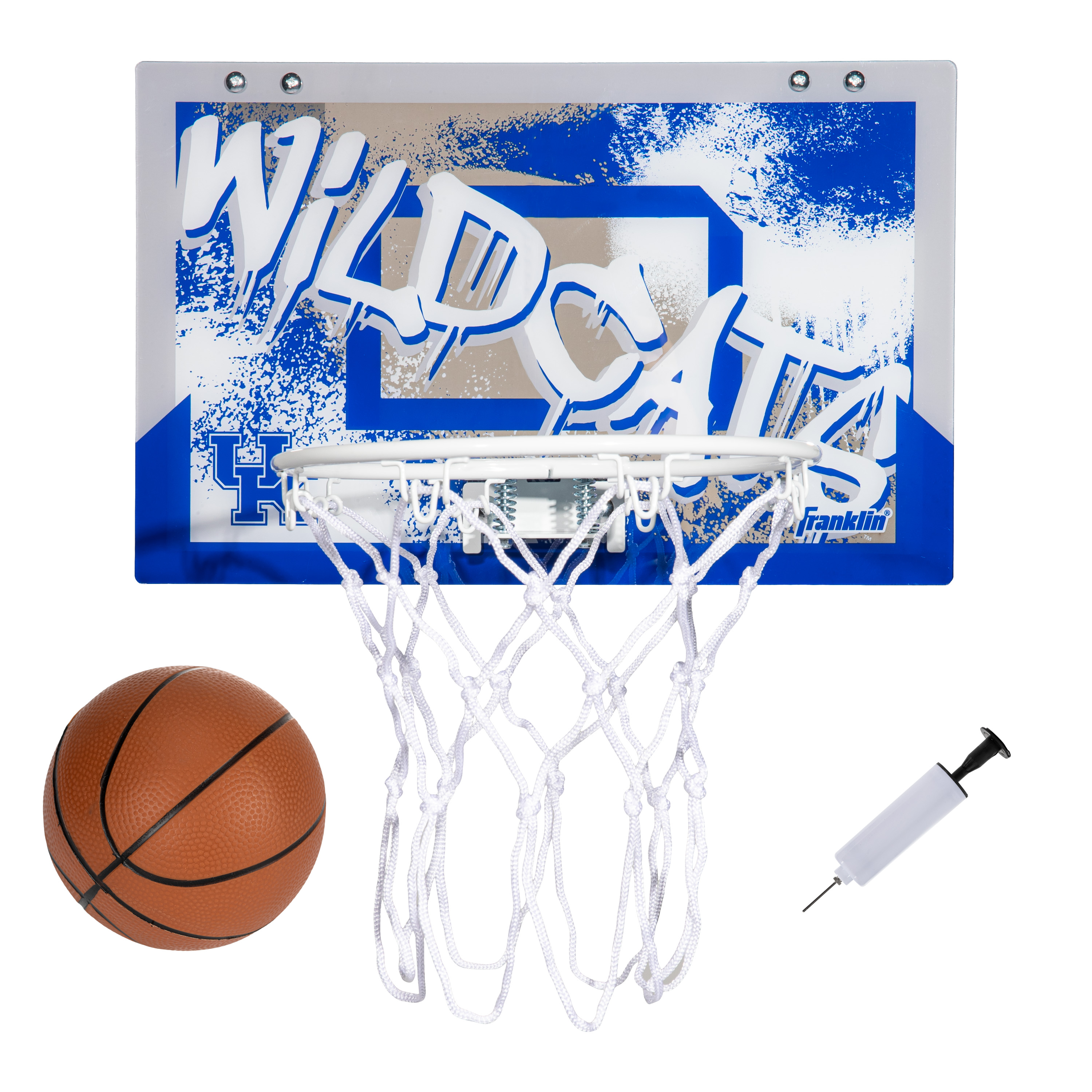 Franklin Sports Kentucky Wildcats Over-the-Door Mini Basketball Hoop Set