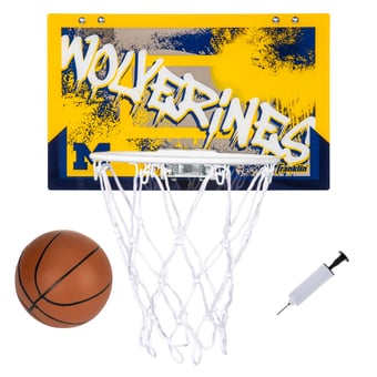 Franklin Sports Michigan Wolverines Over-the-Door Mini Basketball Hoop Set