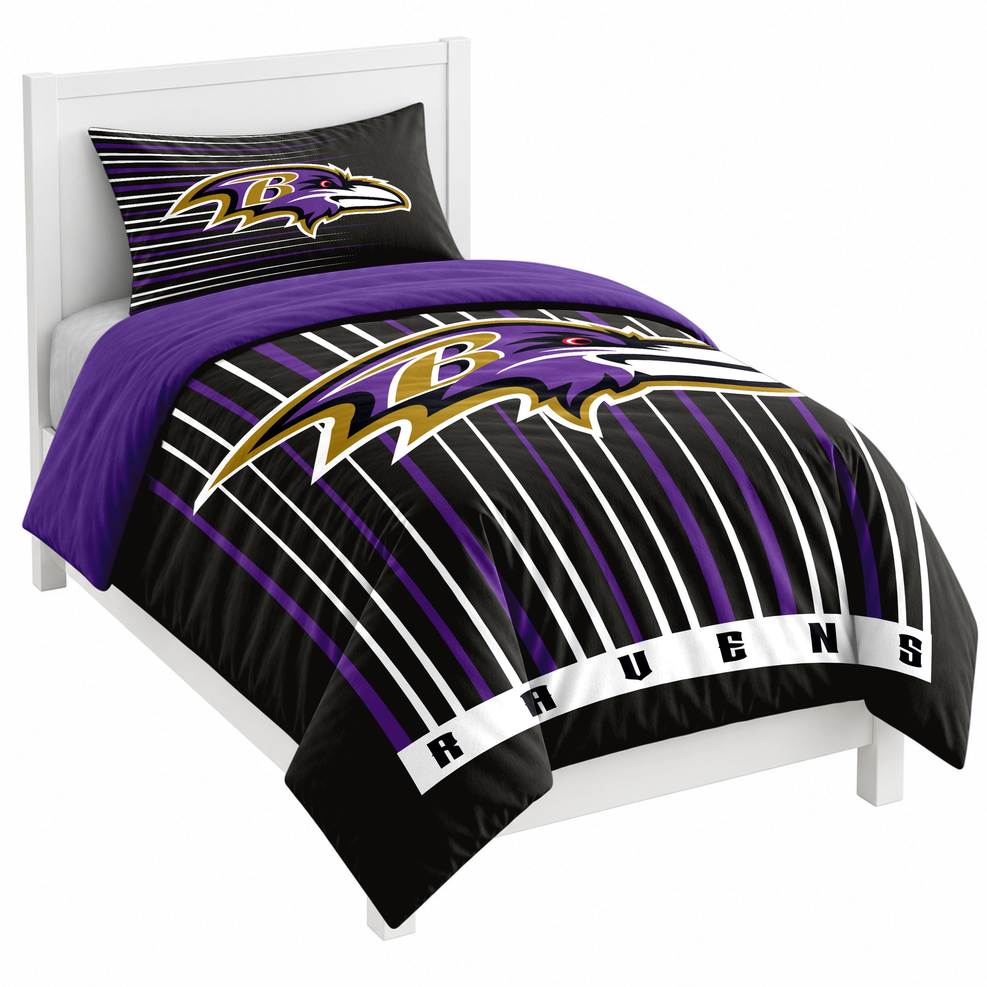 Logo Brands Baltimore Ravens Momentum Two-Piece Twin Bedding Set