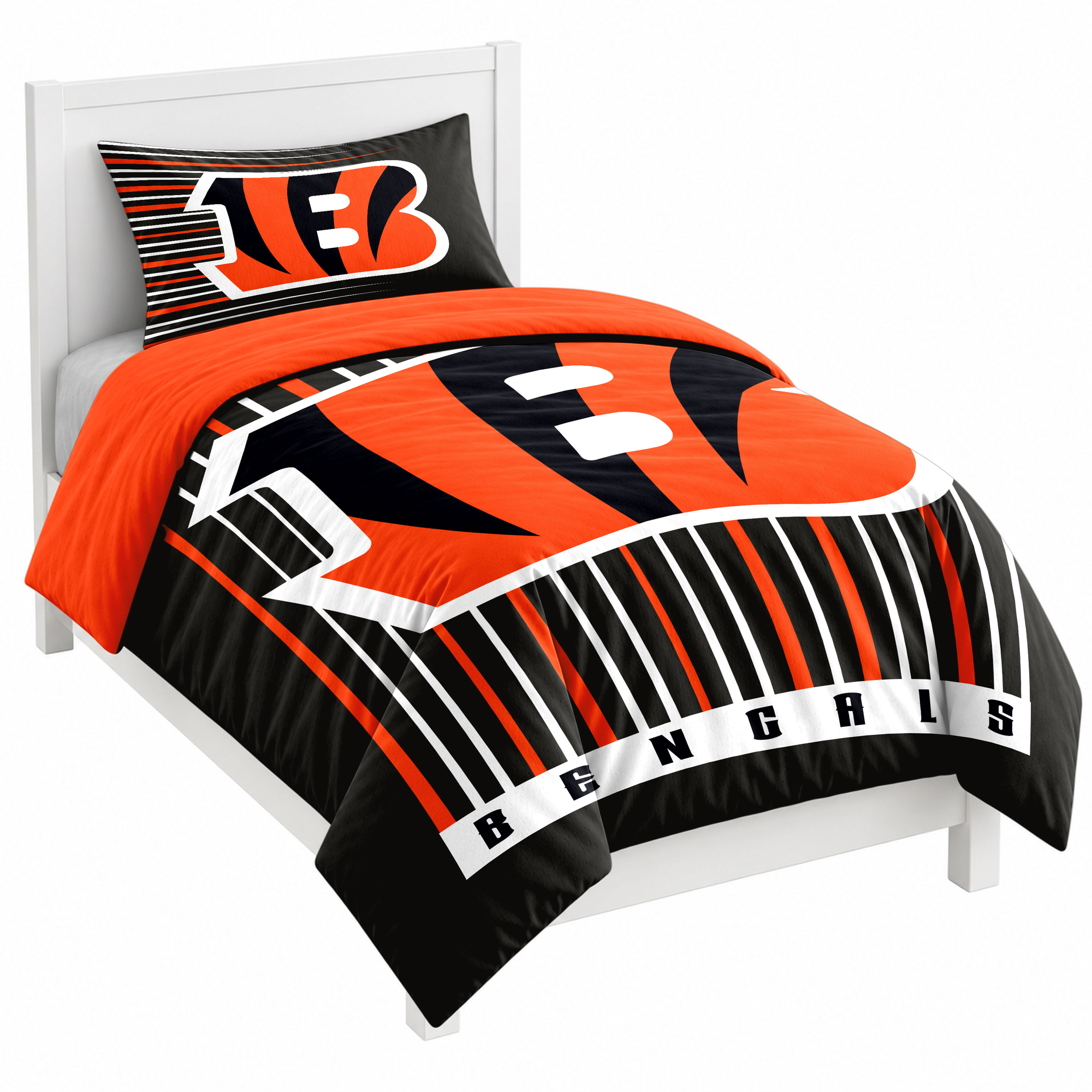 Logo Brands Cincinnati Bengals Momentum Two-Piece Twin Bedding Set