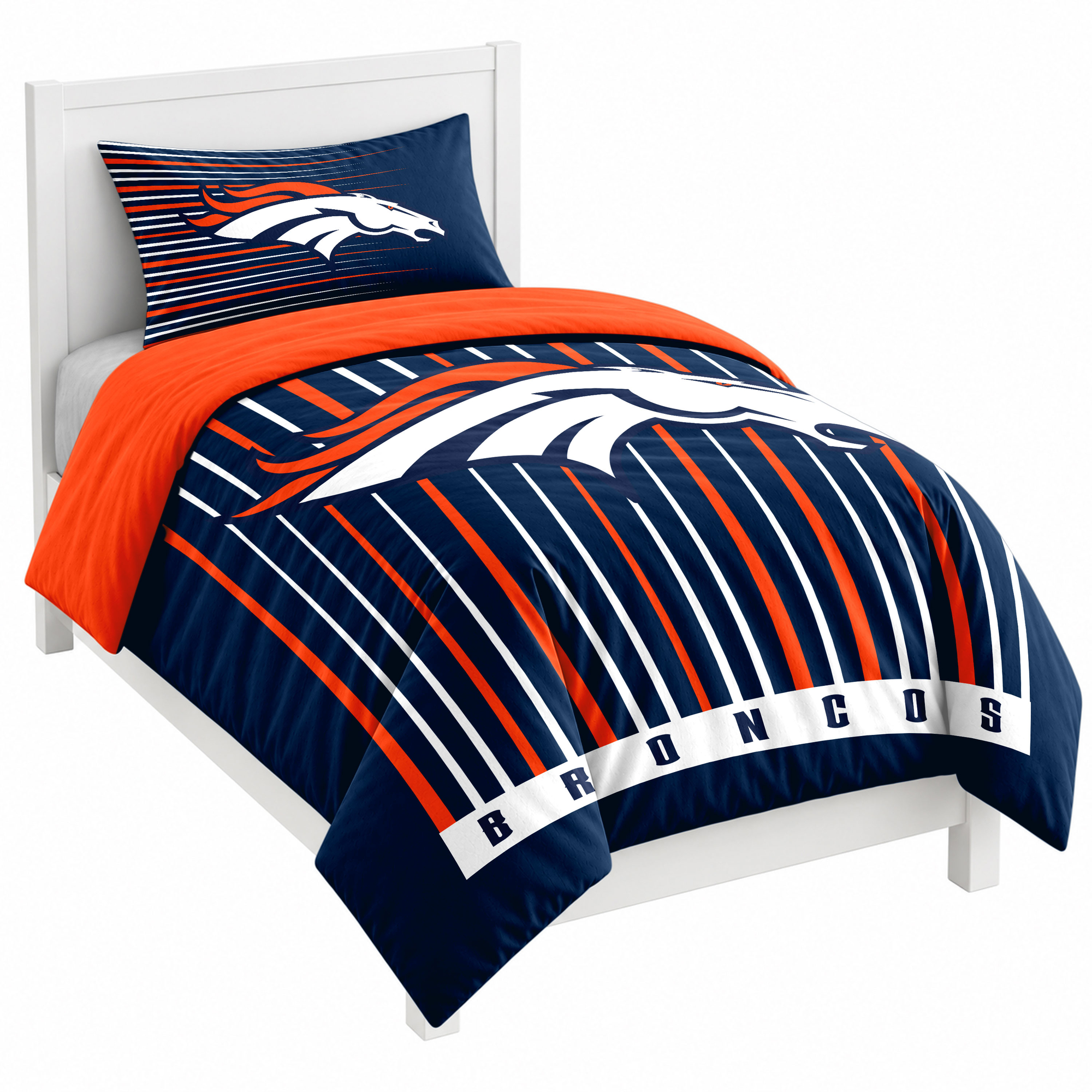 Logo Brands Denver Broncos Momentum Two-Piece Twin Bedding Set