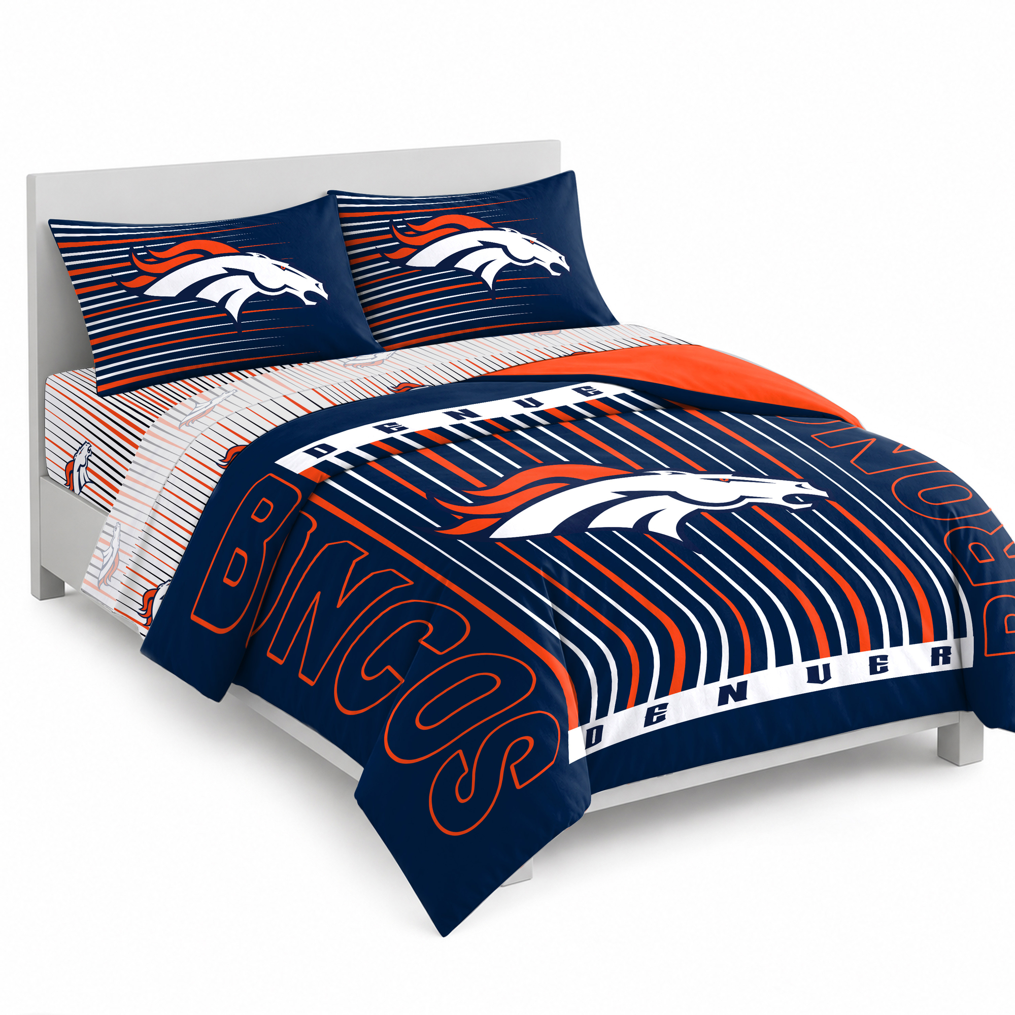 Logo Brands Denver Broncos Momentum Bed In A Bag - Queen