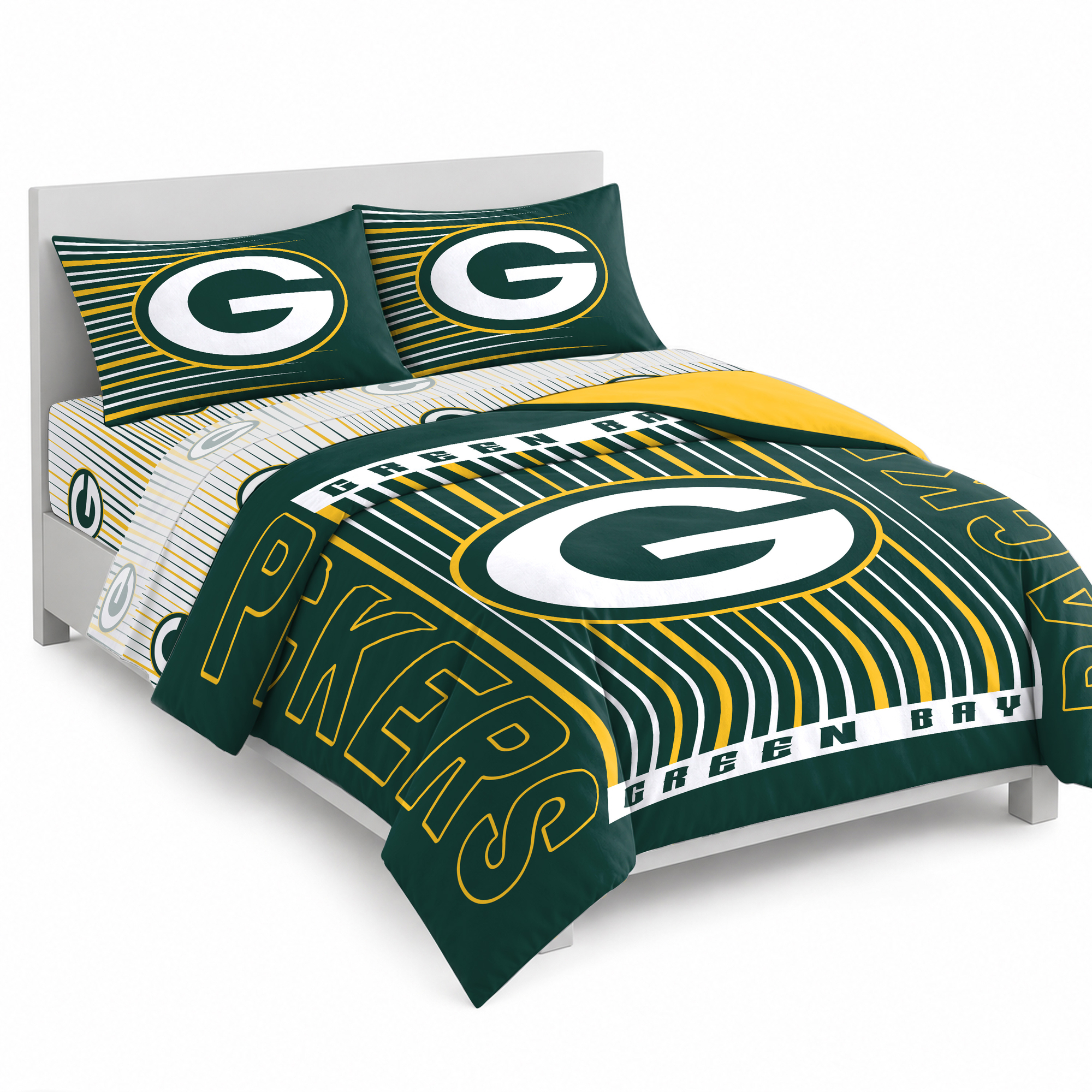 Logo Brands Green Bay Packers Momentum Bed In A Bag - Queen