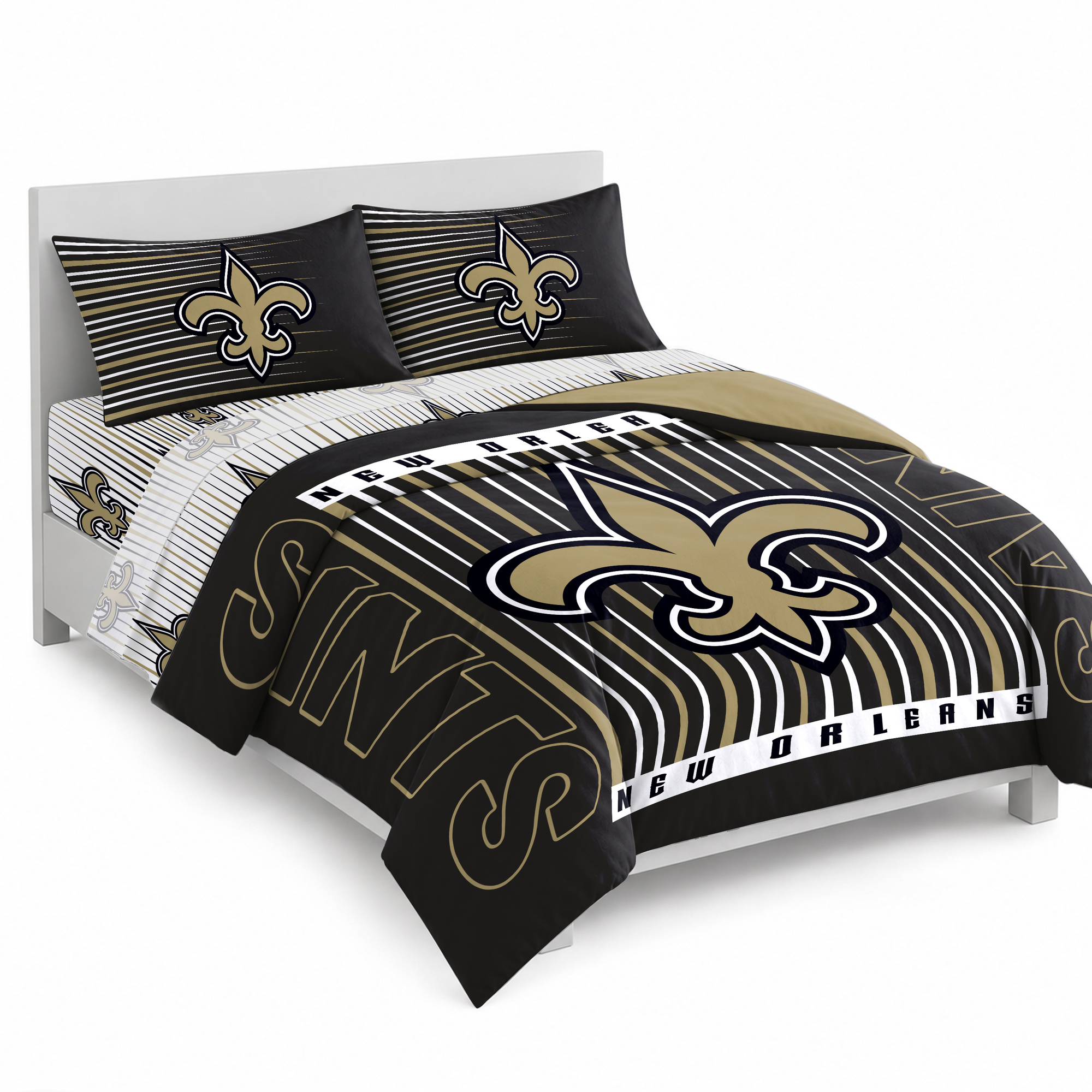 Logo Brands New Orleans Saints Momentum Bed In A Bag - Queen