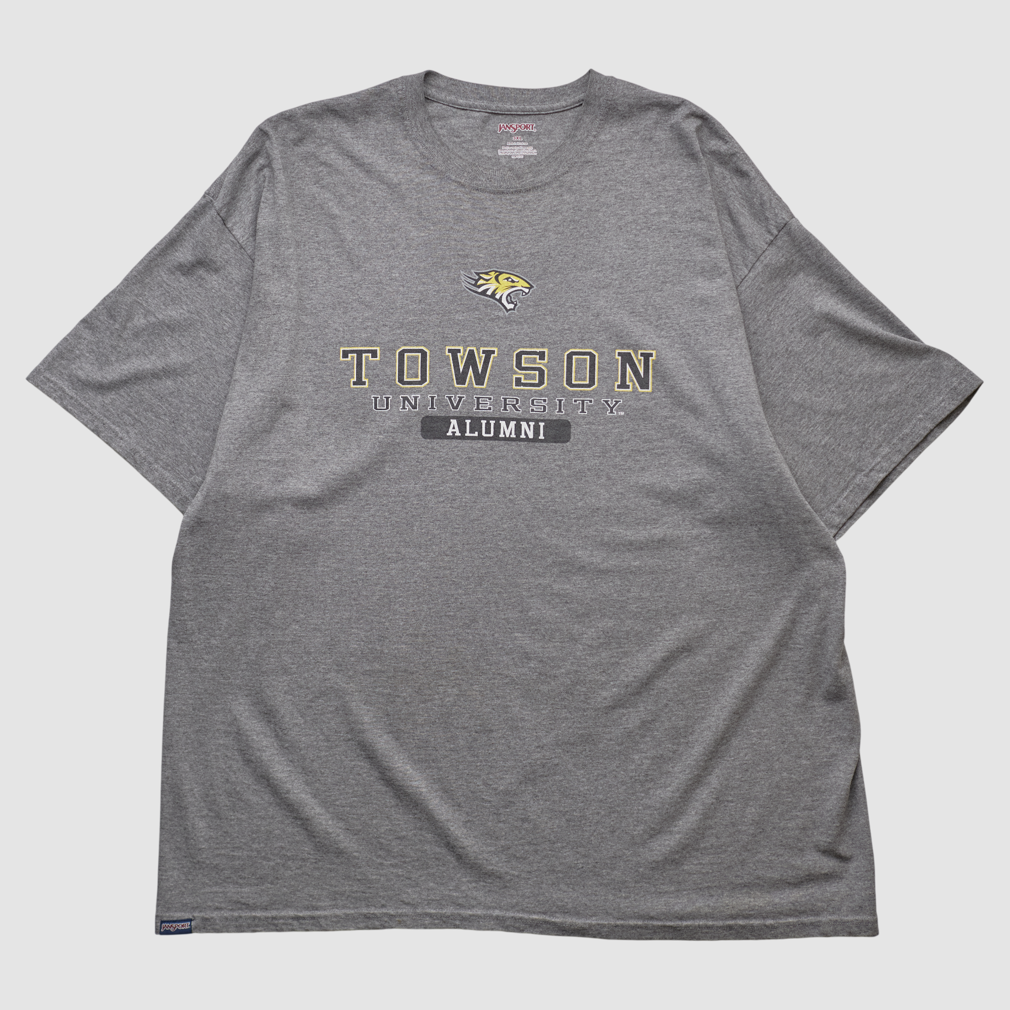 Towson Tigers Jansport 2000s T-shirt - Dark Heather Gray - 2XL by Fanatics Real Vintage