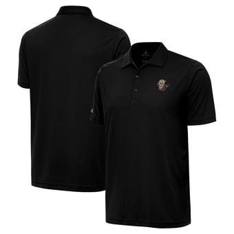 Men's Antigua Black Toronto Blue Jays Sugar Skull Tribute Polo