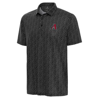 Men's Antigua Black Arizona Diamondbacks Logo Vigorous Polo