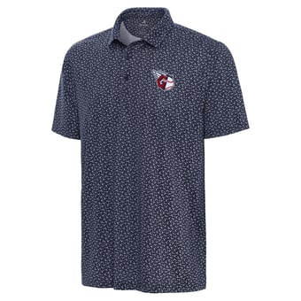 Men's Antigua Navy Cleveland Guardians Logo Vigorous Polo