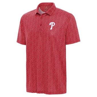 Men's Antigua Red Philadelphia Phillies Logo Vigorous Polo